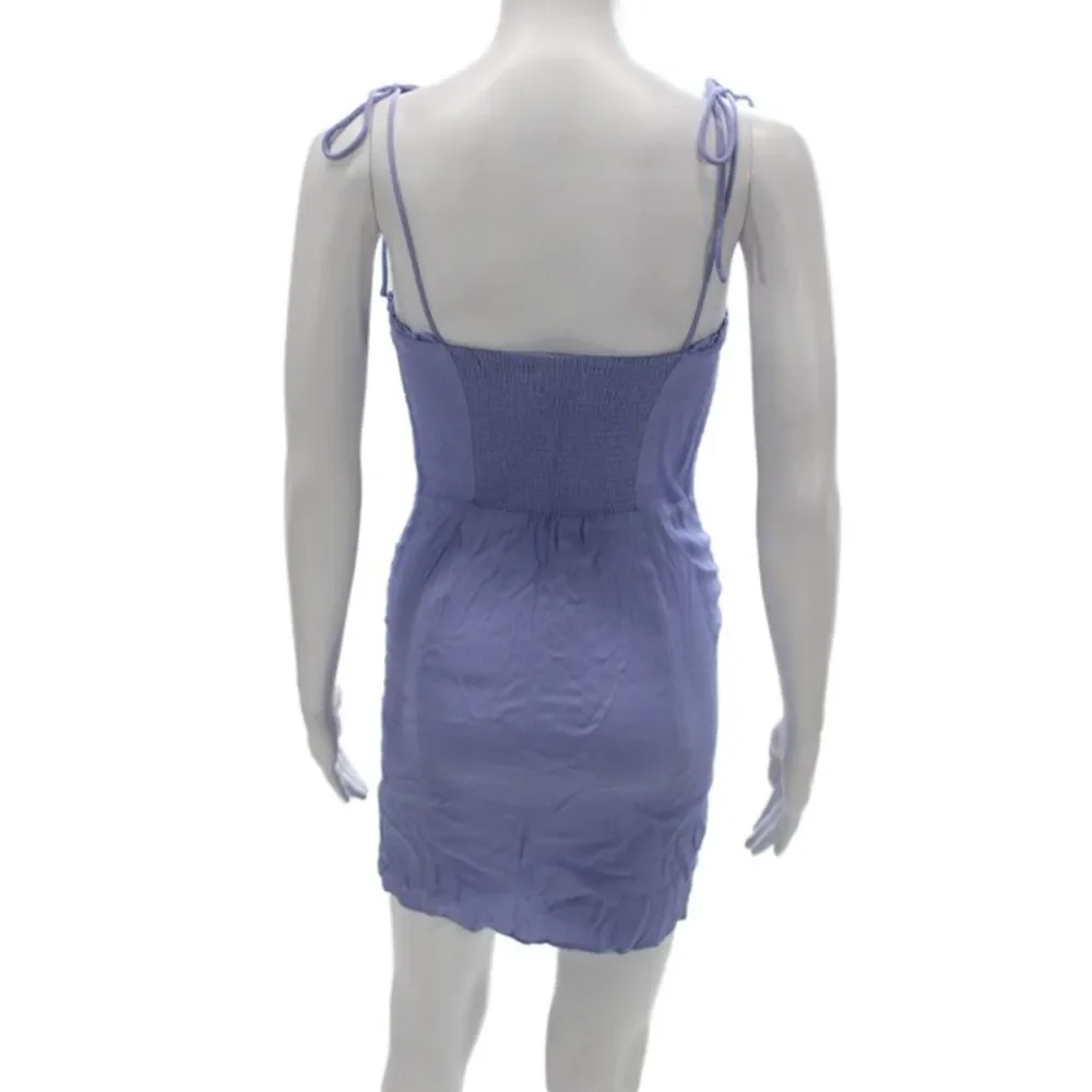 Wilfred Women Bodycon Mini Dress Purple Tie Sleeveless Knee Length Size 6